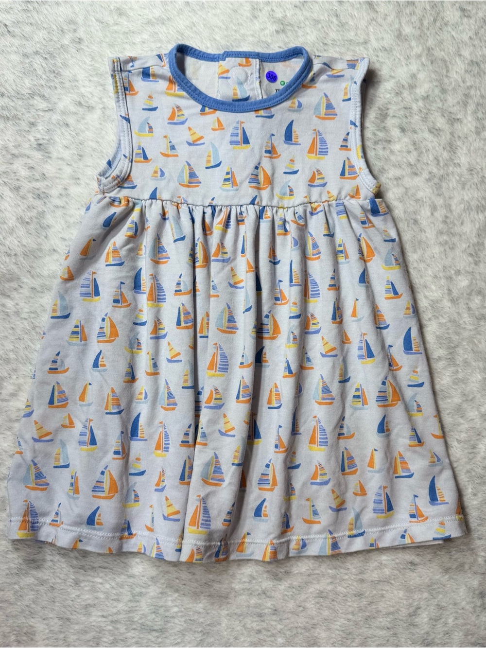 Magnetic Me Sailboat Sleeveless Dress 9-12M Baby Girl Modal Blue Nautical